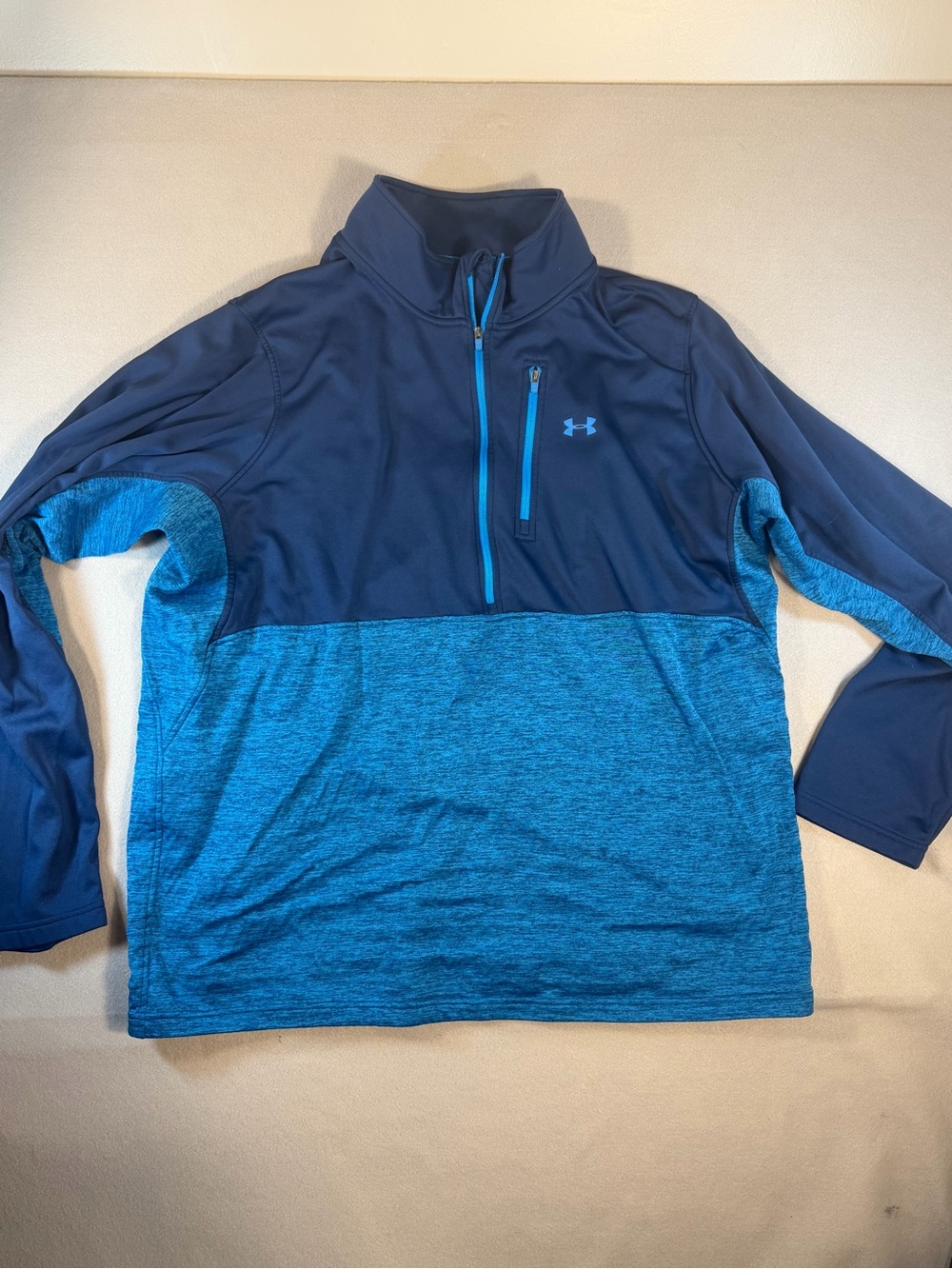 Under Armour Men’s Navy and Teal Performance 1/4 Zip Pullover 3xl